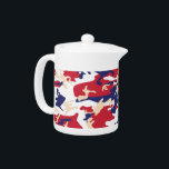 4th of July, Independence day, Camouflage Beige Teapot<br><div class="desc">Elegant,  stylish and sophisticated camouflage pattern in blue red and white color. Modern and trendy gift,  perfect for the 4th of July and Independence day.</div>