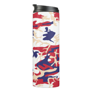 4th of July, Independence day, Camouflage Beige Thermal Tumbler