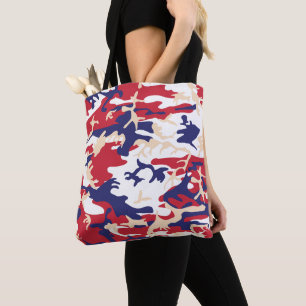 4th of July, Independence day, Camouflage Beige Tote Bag