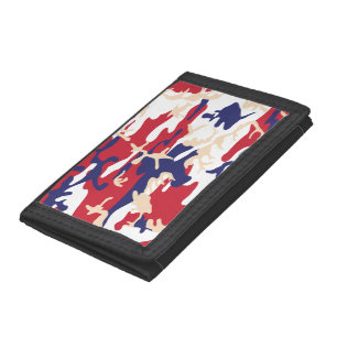 4th of July, Independence day, Camouflage Beige Tri-fold Wallet
