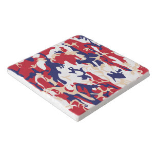 4th of July, Independence day, Camouflage Beige Trivet