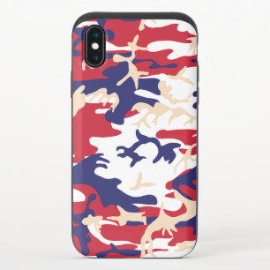 4th of July, Independence day, Camouflage Beige iPhone XS Slider Case