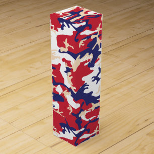 4th of July, Independence day, Camouflage Beige Wine Box
