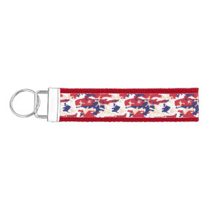 4th of July, Independence day, Camouflage Beige Wrist Keychain