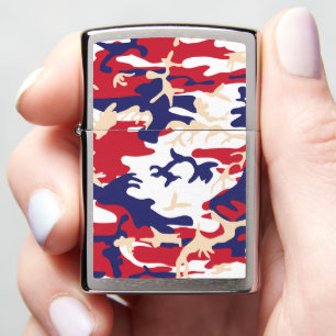 4th of July, Independence day, Camouflage Beige Zippo Lighter
