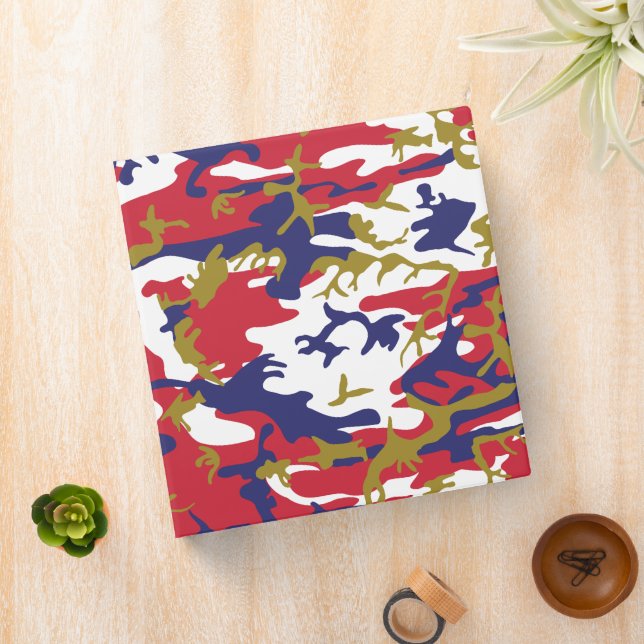 4th of July, Independence day, Camouflage Gold 3 Ring Binder (In Situ)