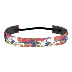 4th of July, Independence day, Camouflage Gold Athletic Headband