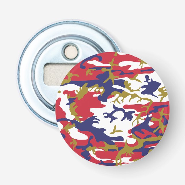 4th of July, Independence day, Camouflage Gold Bottle Opener (Front)