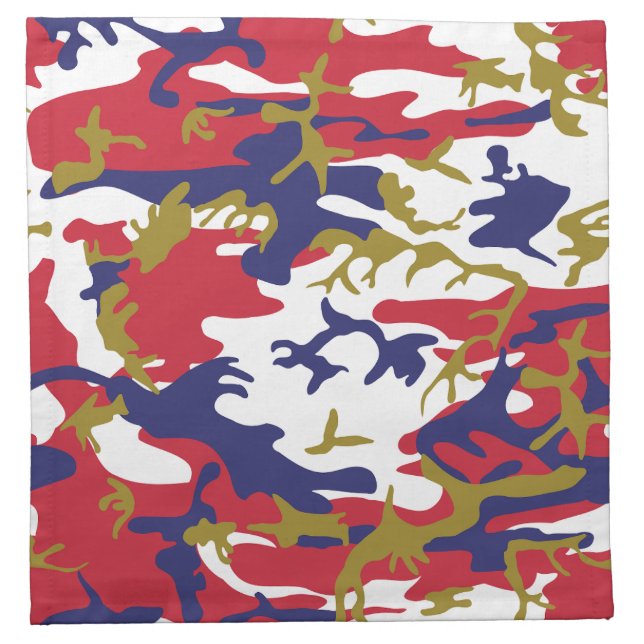 4th of July, Independence day, Camouflage Gold Cloth Napkin (Front)