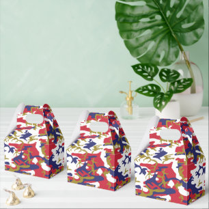 4th of July, Independence day, Camouflage Gold Favor Boxes