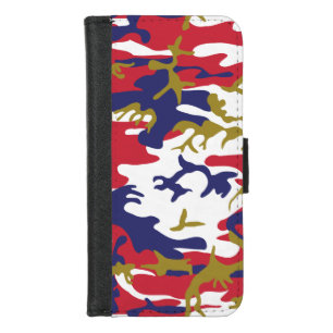 4th of July, Independence day, Camouflage Gold iPhone 8/7 Wallet Case