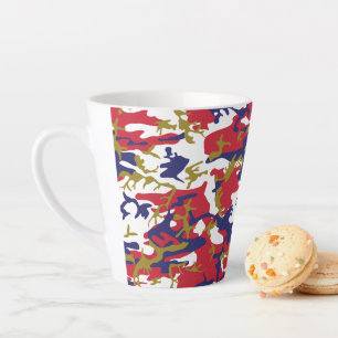 4th of July, Independence day, Camouflage Gold Latte Mug