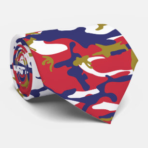 4th of July, Independence day, Camouflage Gold Neck Tie