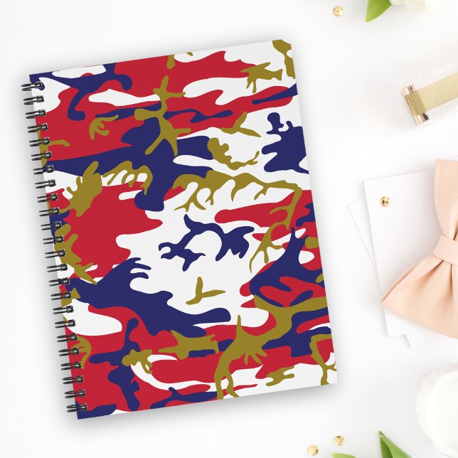 4th of July, Independence day, Camouflage Gold Notebook (Creator Uploaded)