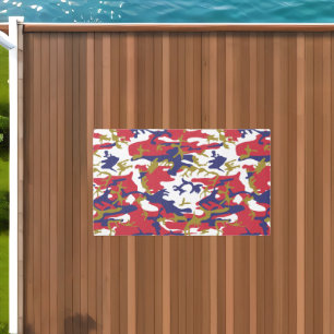 4th of July, Independence day, Camouflage Gold Outdoor Rug