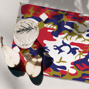 4th of July, Independence day, Camouflage Gold Placemat