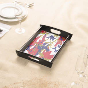 4th of July, Independence day, Camouflage Gold Serving Tray