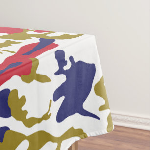 4th of July, Independence day, Camouflage Gold Tablecloth