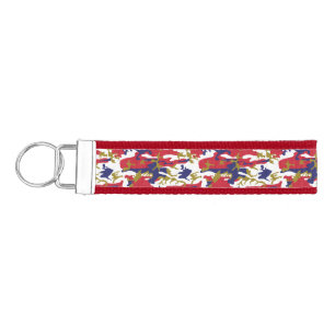 4th of July, Independence day, Camouflage Gold Wrist Keychain