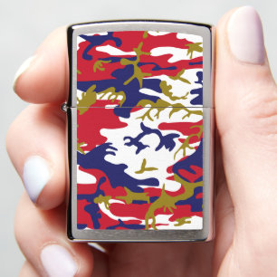 4th of July, Independence day, Camouflage Gold Zippo Lighter
