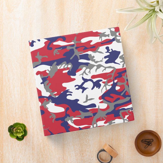 4th of July, Independence day, Camouflage Gray 3 Ring Binder (In Situ)