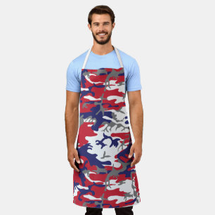 4th of July, Independence day, Camouflage Gray Apron