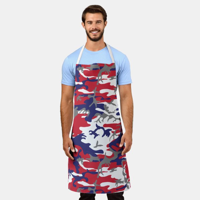 4th of July, Independence day, Camouflage Gray Apron (Worn)