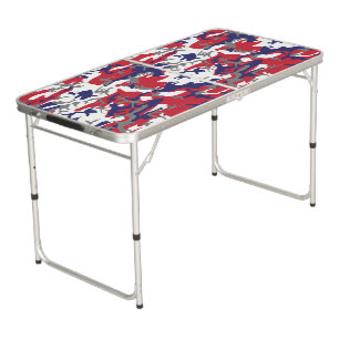 4th of July, Independence day, Camouflage Gray Beer Pong Table