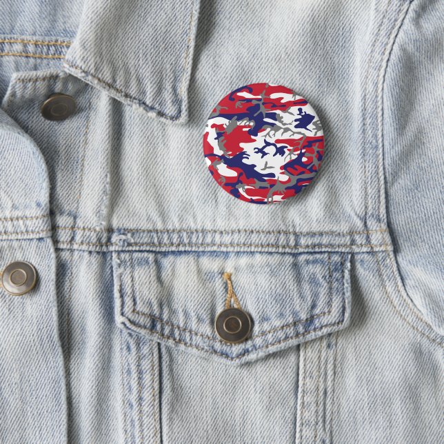 4th of July, Independence day, Camouflage Gray Button (In Situ)
