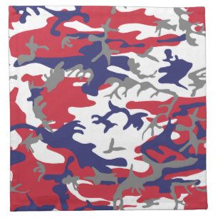 4th of July, Independence day, Camouflage Gray Cloth Napkin
