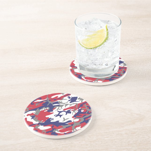 4th of July, Independence day, Camouflage Gray Coaster (Side)