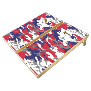 4th of July, Independence day, Camouflage Gray Cornhole Set