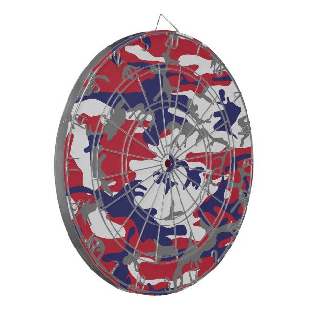 4th of July, Independence day, Camouflage Gray Dart Board (Front Left)