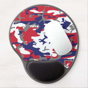 4th of July, Independence day, Camouflage Gray Gel Mouse Pad