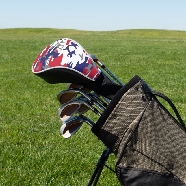 4th of July, Independence day, Camouflage Gray Golf Head Cover (In Situ)