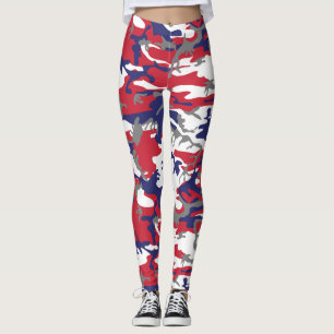 4th of July, Independence day, Camouflage Gray Leggings