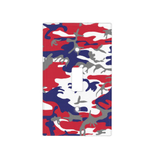 4th of July, Independence day, Camouflage Gray Light Switch Cover