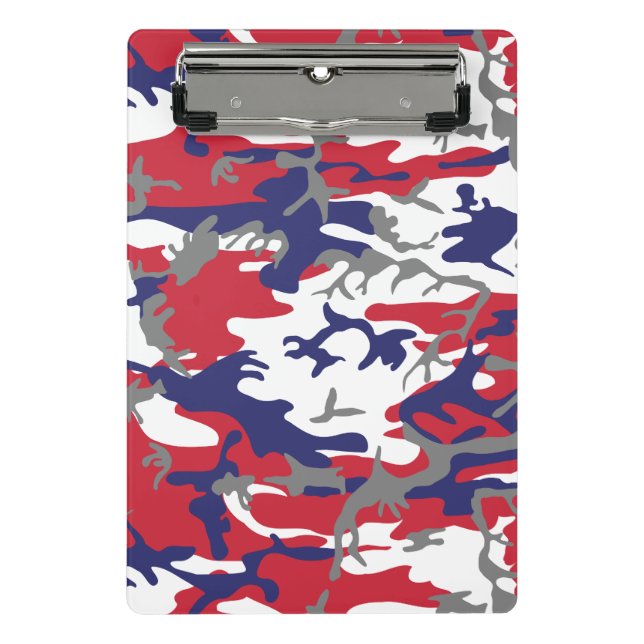 4th of July, Independence day, Camouflage Gray Mini Clipboard (Front)