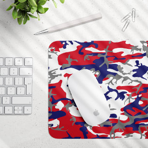 4th of July, Independence day, Camouflage Gray Mouse Pad