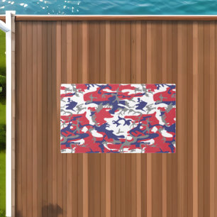 4th of July, Independence day, Camouflage Gray Outdoor Rug