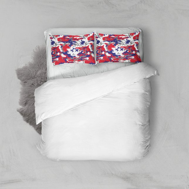 4th of July, Independence day, Camouflage Gray Pillow Case (Creator Uploaded)