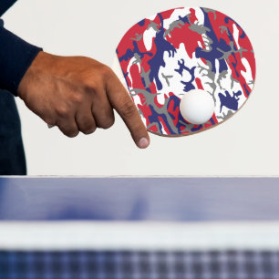 4th of July, Independence day, Camouflage Gray Ping Pong Paddle
