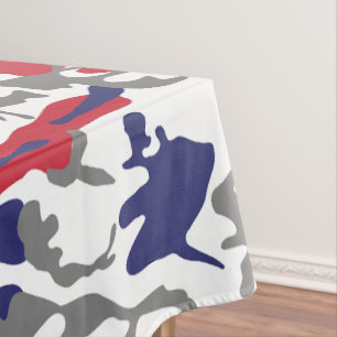 4th of July, Independence day, Camouflage Gray Tablecloth