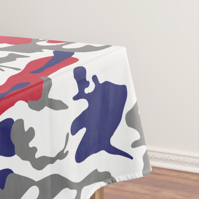 4th of July, Independence day, Camouflage Gray Tablecloth (In Situ)