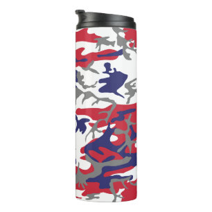 4th of July, Independence day, Camouflage Gray Thermal Tumbler