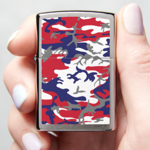4th of July, Independence day, Camouflage Gray Zippo Lighter