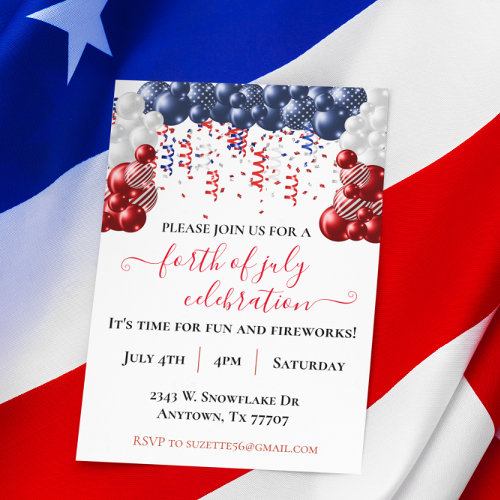 4th of July Independence Day Celebration I Invitation