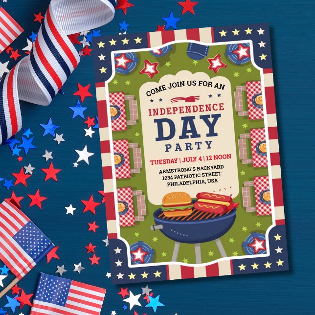 4th of July Independence Day Cookout Party Invitation (4th of July Independence Day Cookout Party Invitation)