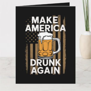 4th of July Independence Day Drinking Beer Thank You Card