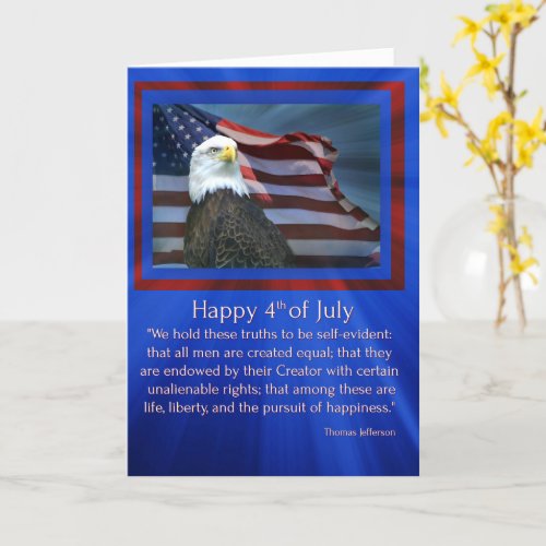 4th of July Independence Day Eagle and Flag Card